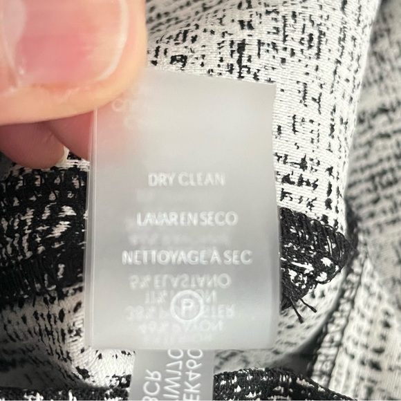 Calvin Klein Dress Sz 12 Black White‎ Plaid Stretch Sheath Dark Academia Career - Picture 10 of 11